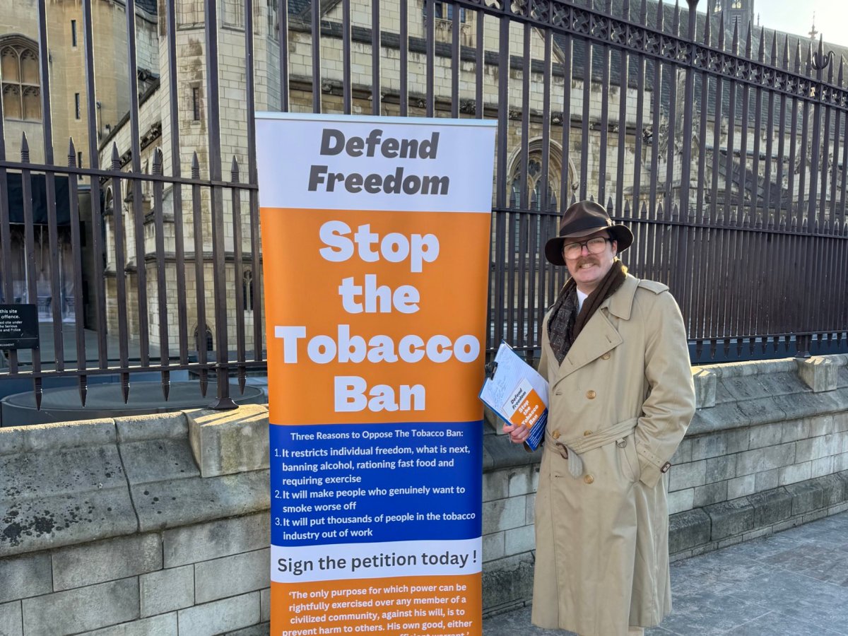 Comment in support of Charles Amos campaigning against adult smoking prohibition